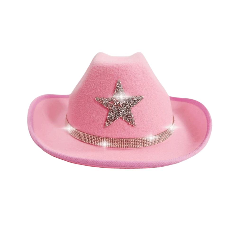 Rhinestone Summer Sun Hat Sparkling Kids Bucket Hat Cool Western Cowboy Hat Dress-Up