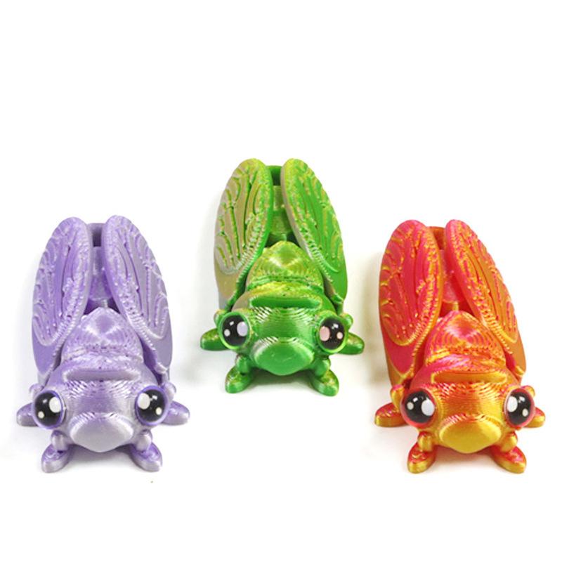 Cute Summer Mini Cicada Toy Statue 3D Printing Toy Simulation Insect Cicada Robin Toy Model Desktop Decor Small Ornaments Gift