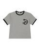 Lujeoseukeulleob Star Applique Crop Ringer T-Shirt Gray