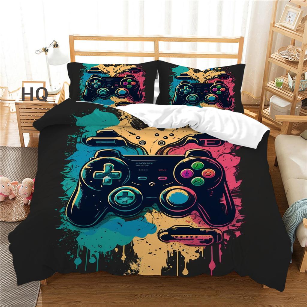 Gamepad Spielekonsole Serie Kissenbezug Bettbezug Zwei- oder Dreiteiliges Set 3D Digitaldruck