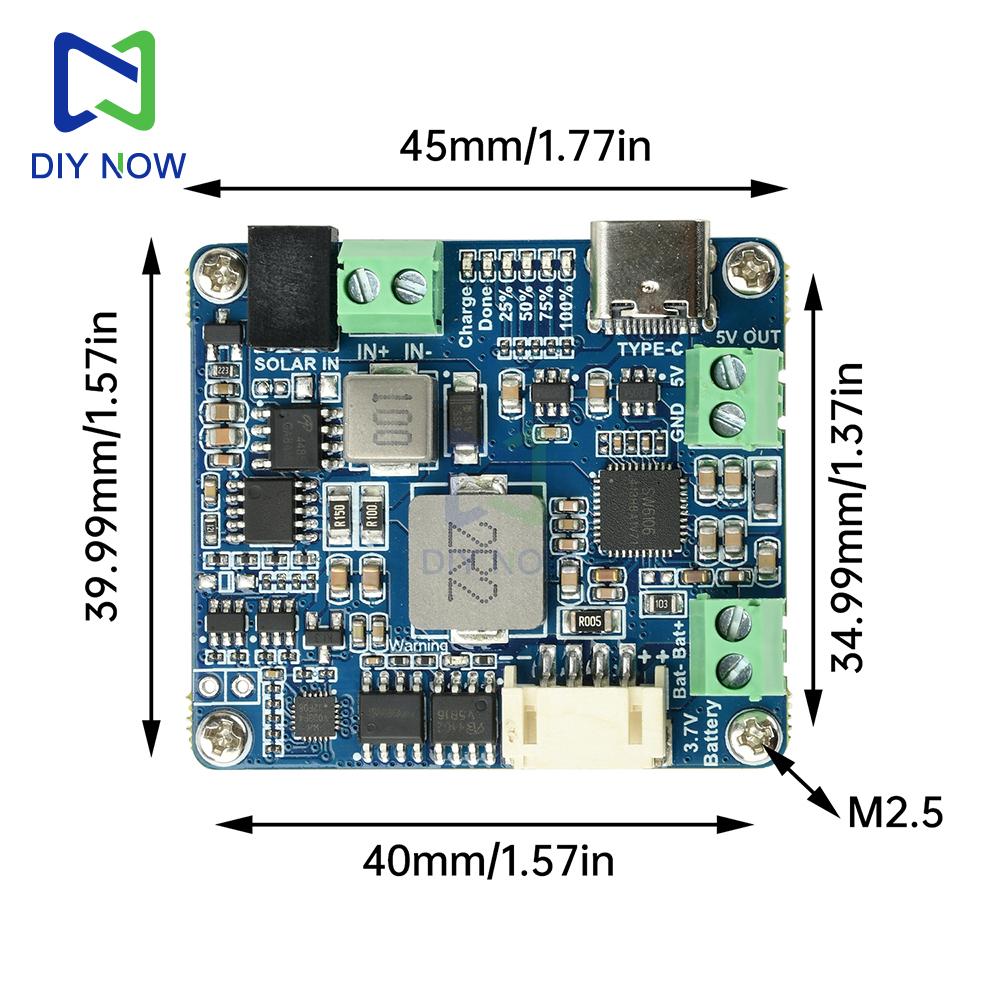 6-24V Solar Panel Power Management Module, 5V 3A Regulated Output, Supports MPPT, PD, QC, FCP, SFCP, Type-C Power Adapter