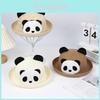 Panda Cartoon Sun Hat For Kids And Adults With Wide Brim Breathable Straw Summer Outdoor Wear