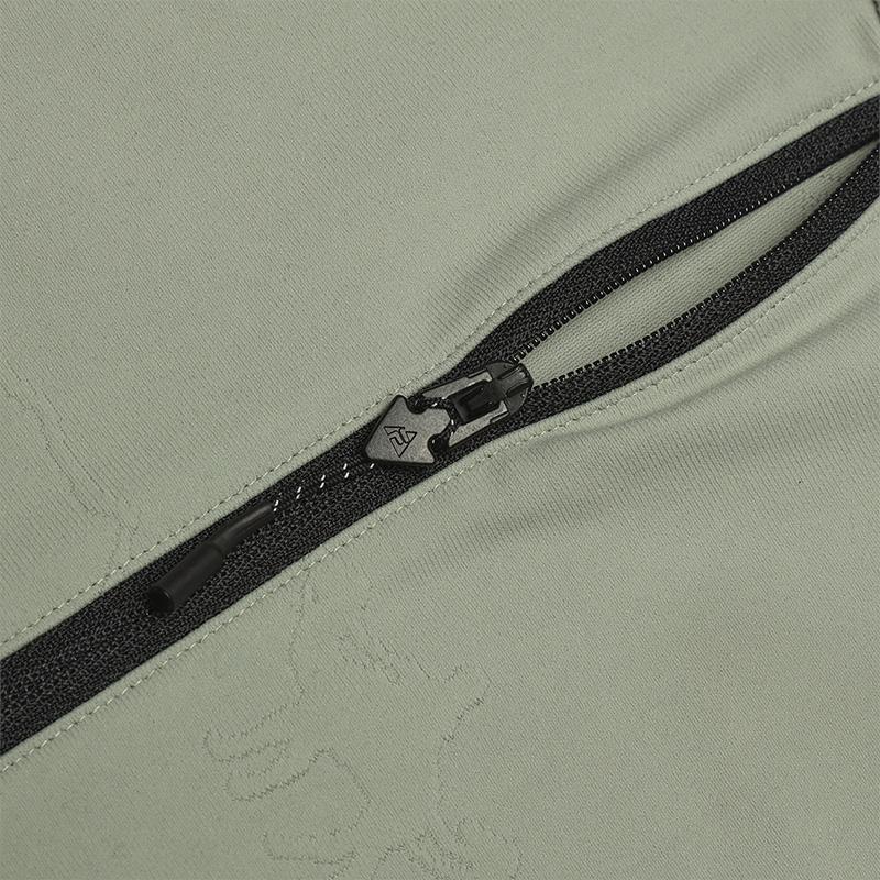 Fila Stand Collar Outdoor Half-Zip Raglan Long Sleeve T-Shirt Men Tops Moss-Green A11M517208FKK