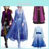 Traje de Cosplay Luxuoso de Elsa Rainha da Neve e Anna de Frozen 2 para Crianças Com Acabamento Exquisito