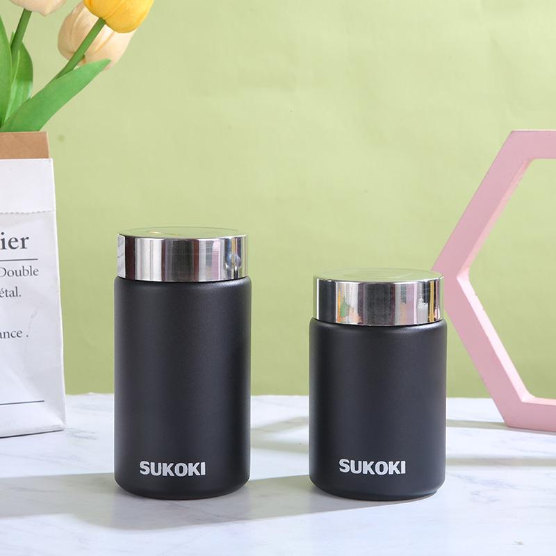Edelstahl Thermobecher Hohes Aussehen Horizontal Doppelvakuum Mini Taschenbecher Outdoor Tragbarer Begleitbecher