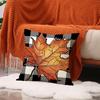 New Thanksgiving Pillow Cover Autumn Plaid Set Maple Leaf Print Cushion Indoor Versatile Sofa Cushion