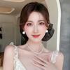 925 Silver Needle Exaggerated Pearl Earrings for Women - Trendy Two-Way Wear with Small Bean Studs