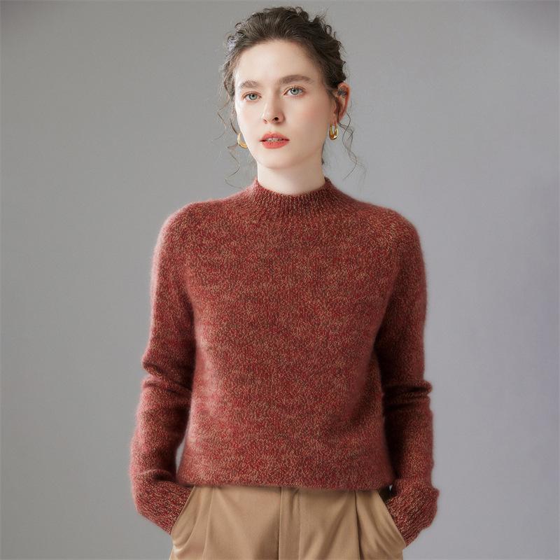 Women's Thickened Cashmere High-Neck Pullover Sweater: Versatile, Warm Long-Sleeve Knitwear
