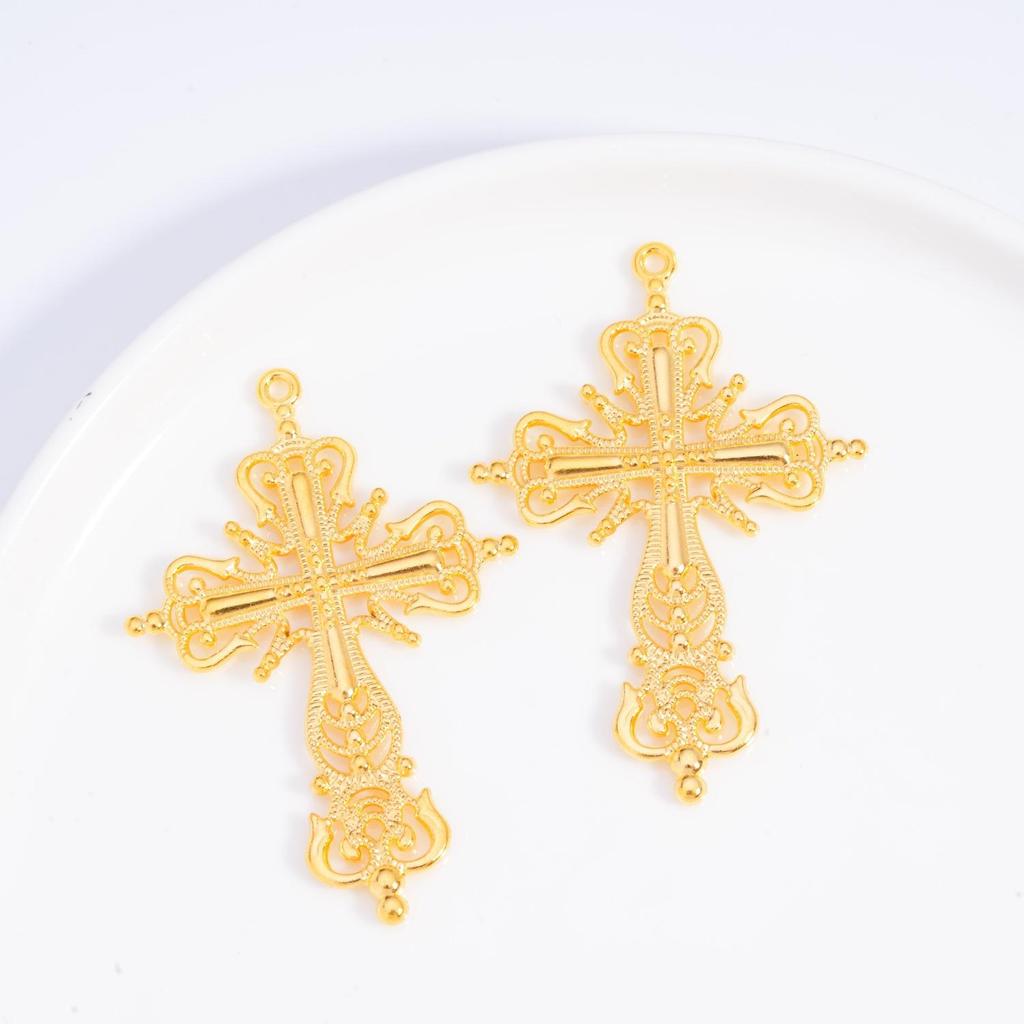 DIY Retro Alloy Cross Necklace & Bracelet Pendant Charm