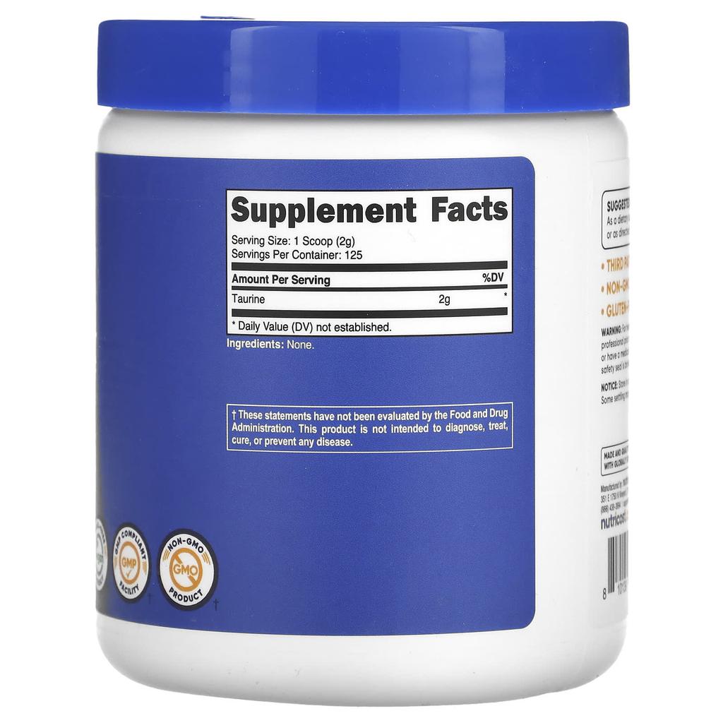 Taurine, Unflavored, 250G(8.9Oz)