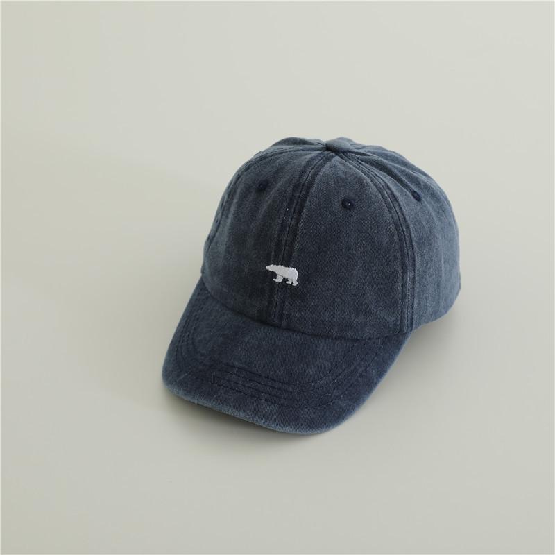 Kids Baseball Caps 49-53cm 3-8 Years Cartoon Embroidered  Boys Hats Girls Spring Summer Vintage Denim Caps Children Hat 49-53cm&3-8 years тёмно-синий