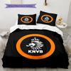 KNVB Muster Bettwäsche Bettdecke Set Heimdekoration Geschenk (1 Bettbezug + 2 Kissenbezüge (ohne Füllung))