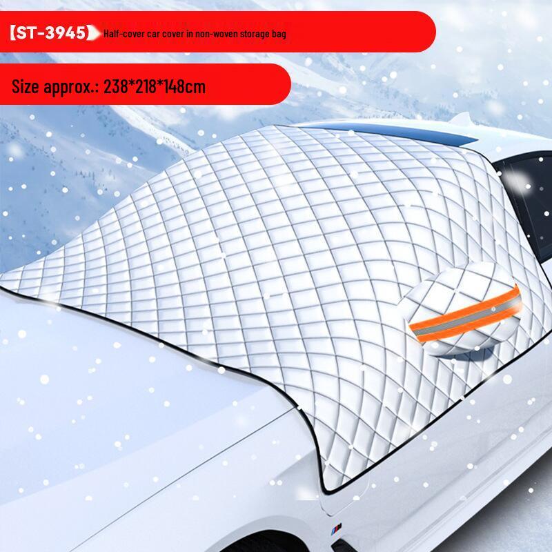 Magnetic Anti-Freeze Car Windshield Cover: Thick Heat Insulation & Sunshade for Snow and Sun.