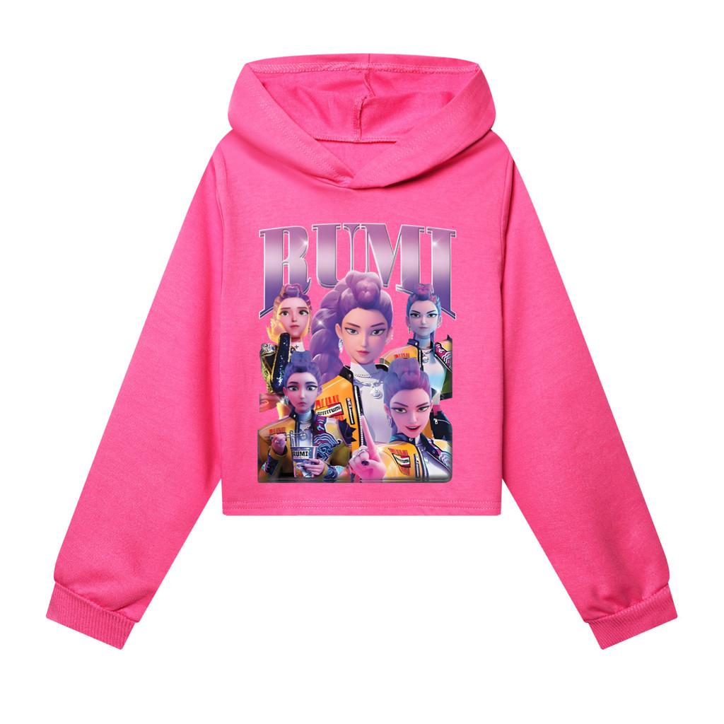 

4996 Kids Girls POP Singer Rumi Mira Zoey Printed Casual Long Sleeves Hoodies Sweatshirt Top 170cm рожевий червоний колір