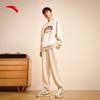 Anta Basketball Series Solid Color Mid Waist Tapered Knit Sports Pants Men Bottoms Champagne 952331303-1