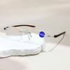 Retro Reading Glasses For Men Women Rimless Design Women'S Presbyopic Glasses Blue Light Blocking Metal Legs