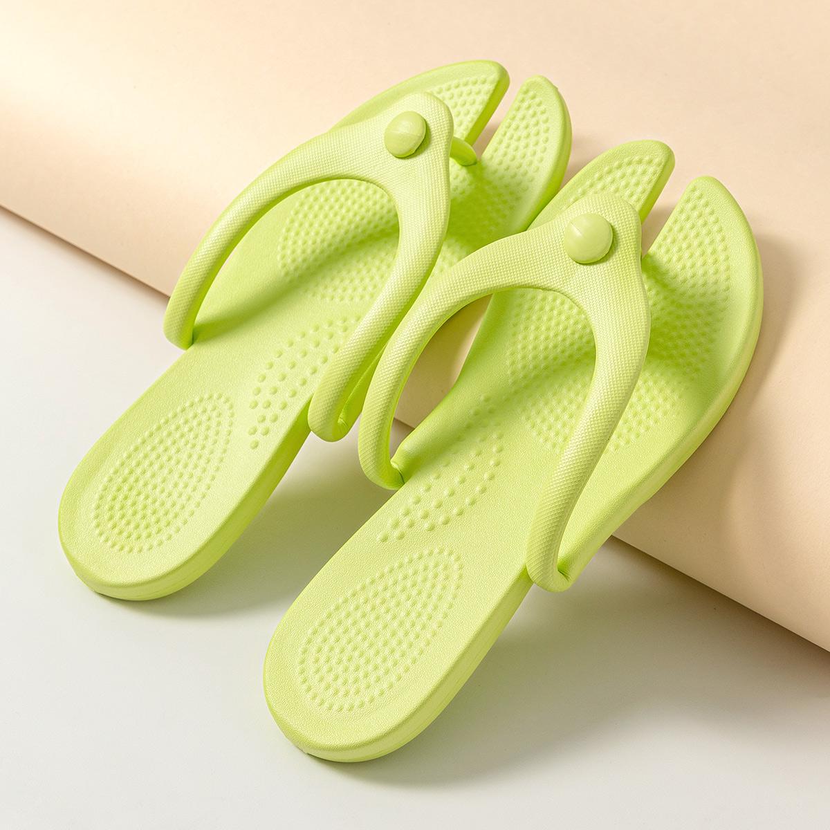 

Летние женские шлепанцы плоские EVA пляжные шлепанцы модные удобные нескользящие тапочки складные повседневные женские домашние шлепанцы L зелёный
