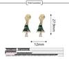 EH1612 3D Christmas Tree Dangle Earrings with Non-Piercing Mosquito Coil Ear Clips