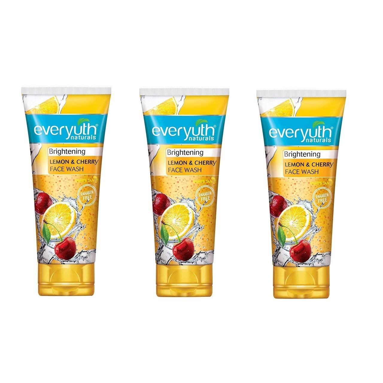 @ Everyuth Brightening Lemon And Cherry Face Wash 50 Gm Each Pack Of 3 Zr-3096-60%Off