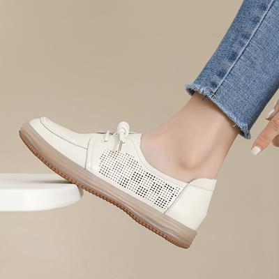Women 'S Shoes Genuine Leather Oxford Mother Girls Lace Up Fashion Casual Shoes Women Sneakers Flats Moccasins Shoes Flat Shoes