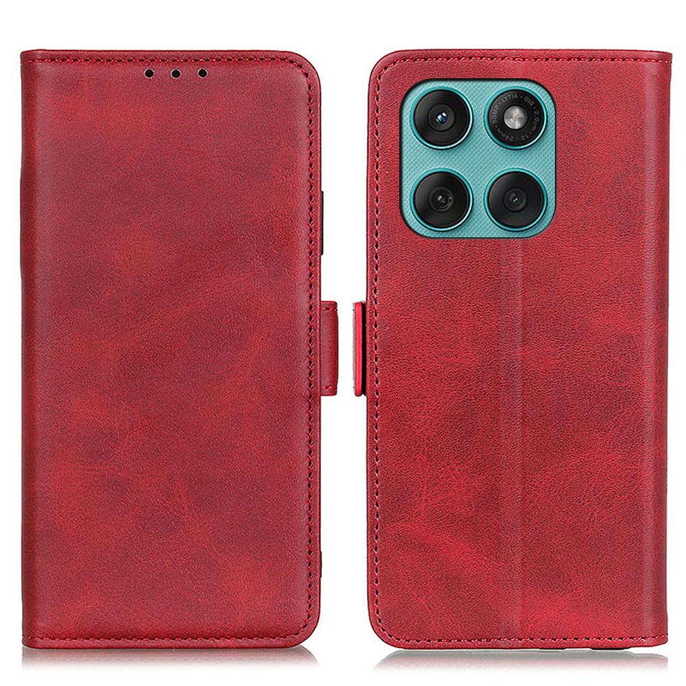 Etui ze stojakiem dla Motorola Edge 60 5G/60 Fusion 5G, Pokrowiec na telefon ze skóry PU o fakturze skóry bydlęcej