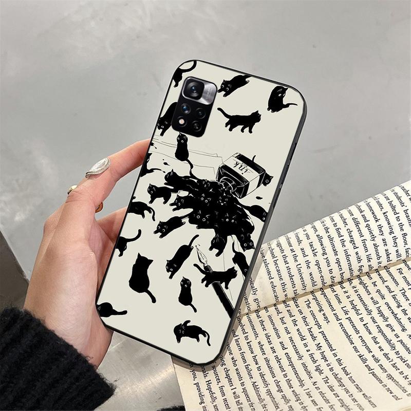 Phone Case For Xiaomi Poco C71 15T 14T Pro Redmi Note 15 14 14 13 Pro Redmi A5 15C 13C Cute Black Cats