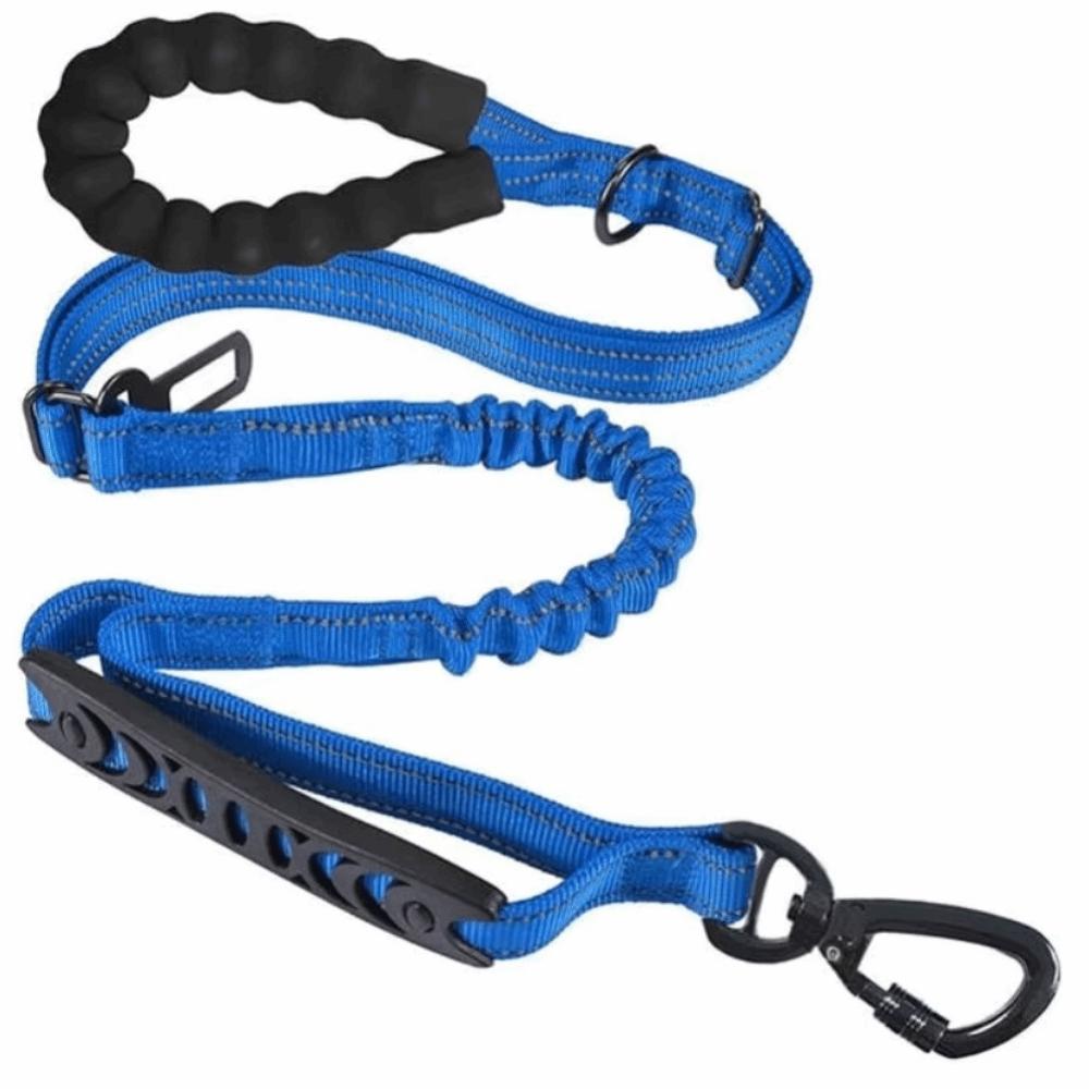 Shock Absorbing Reflective Pet Dog Leashes Elastic Buffering with Car Safety Buckle Dog Walking Rope Wear Resistant