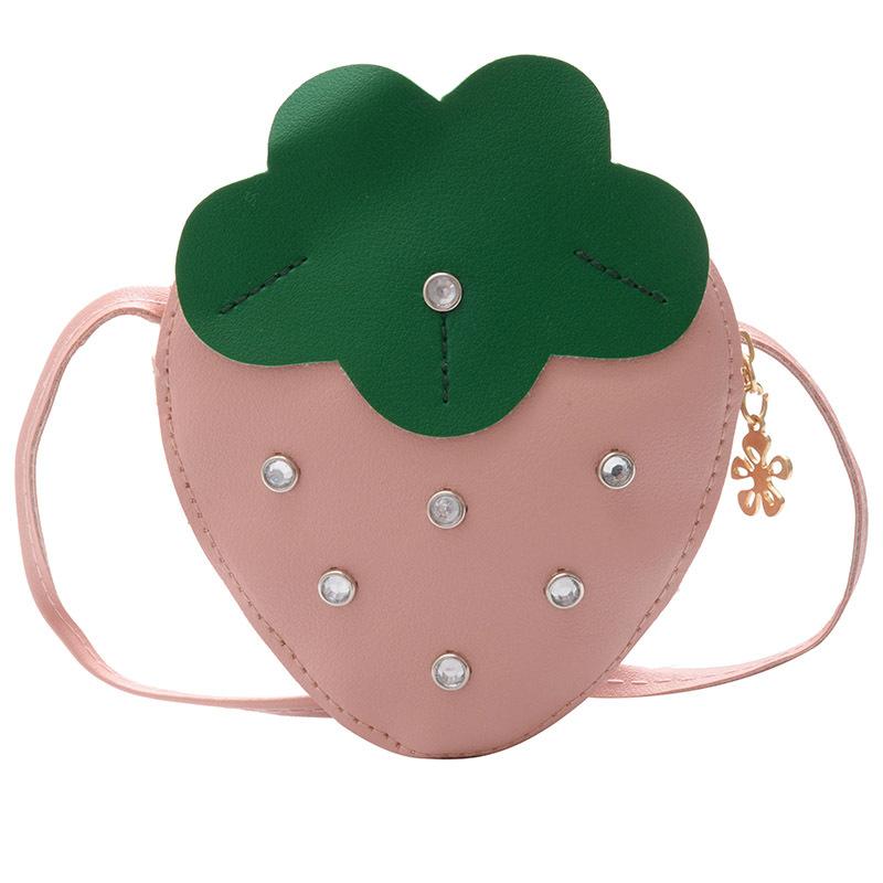 Nuova borsa per bambini Cartone animato Principessa Ragazza Bambina carina Borsa a tracolla a forma di fragola Moda Borsa per bambine straniere Regalo di Natale