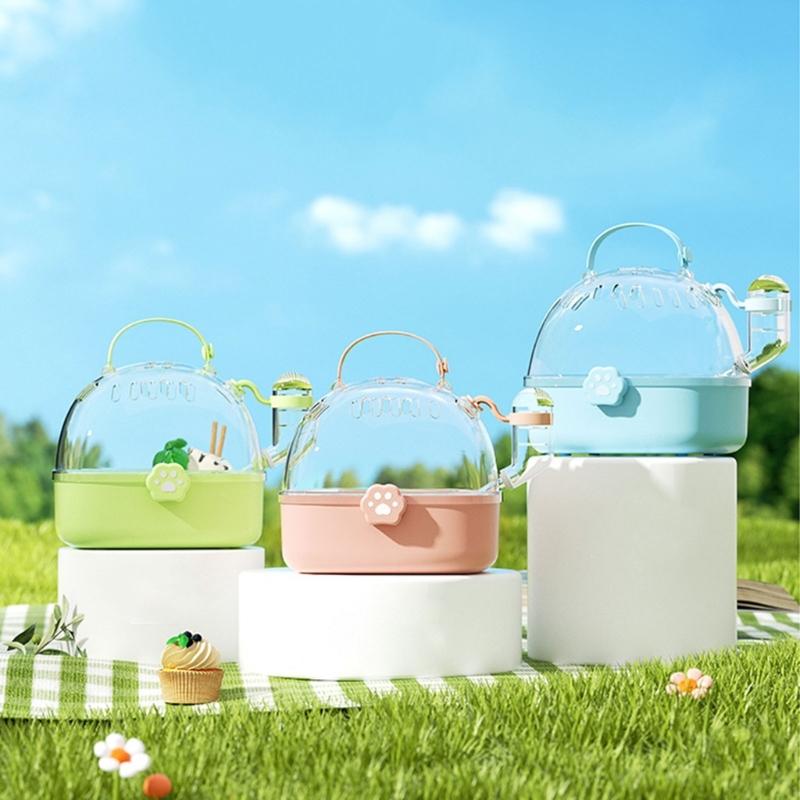 Pet Carriers Cage Portable Cage Hamster Bird Carrier Cage Outgoing Outdoor Travel Pet Hamster Cage with Water Bottle