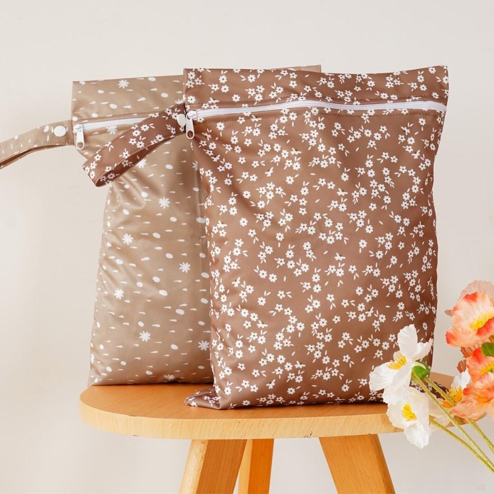 2pcs Reusable Printed Wet Dry Bag Waterproof Laundry Organizer Pouch  for Yoga Gym