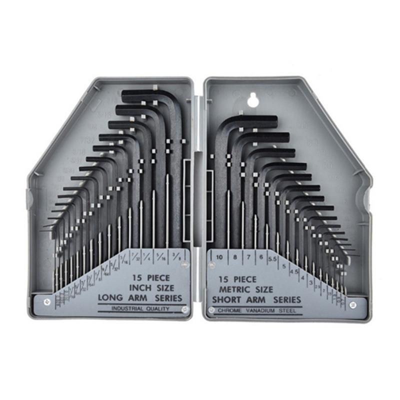 Hex for Key Allen Wrench Set, Long Arm End Hex for Key Set Tools, T-Handle, S2 S