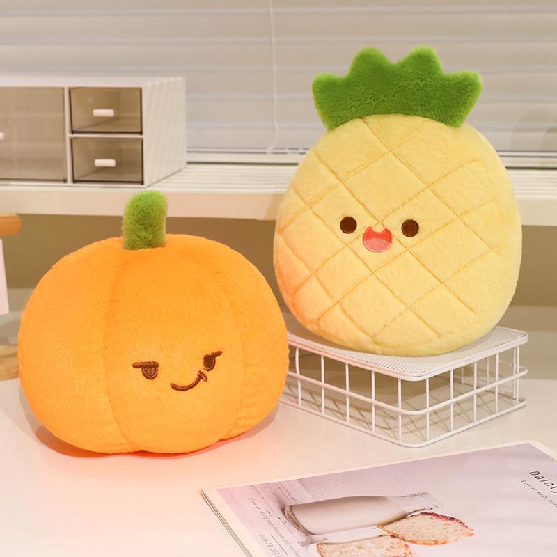 Happy Fruits Party Series Plush Toys Stuffed Cartoon Peach Watermelon Pineapple Durian Pumpkin Avocado Doll Kawaii Room Decor