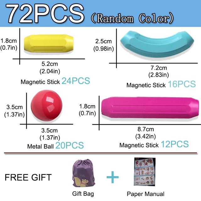 Kids Magnetic Constructor Block Designer Set Magnet Stick Rod Building Blocks Montessori Educational Toys for Children Boy Girl