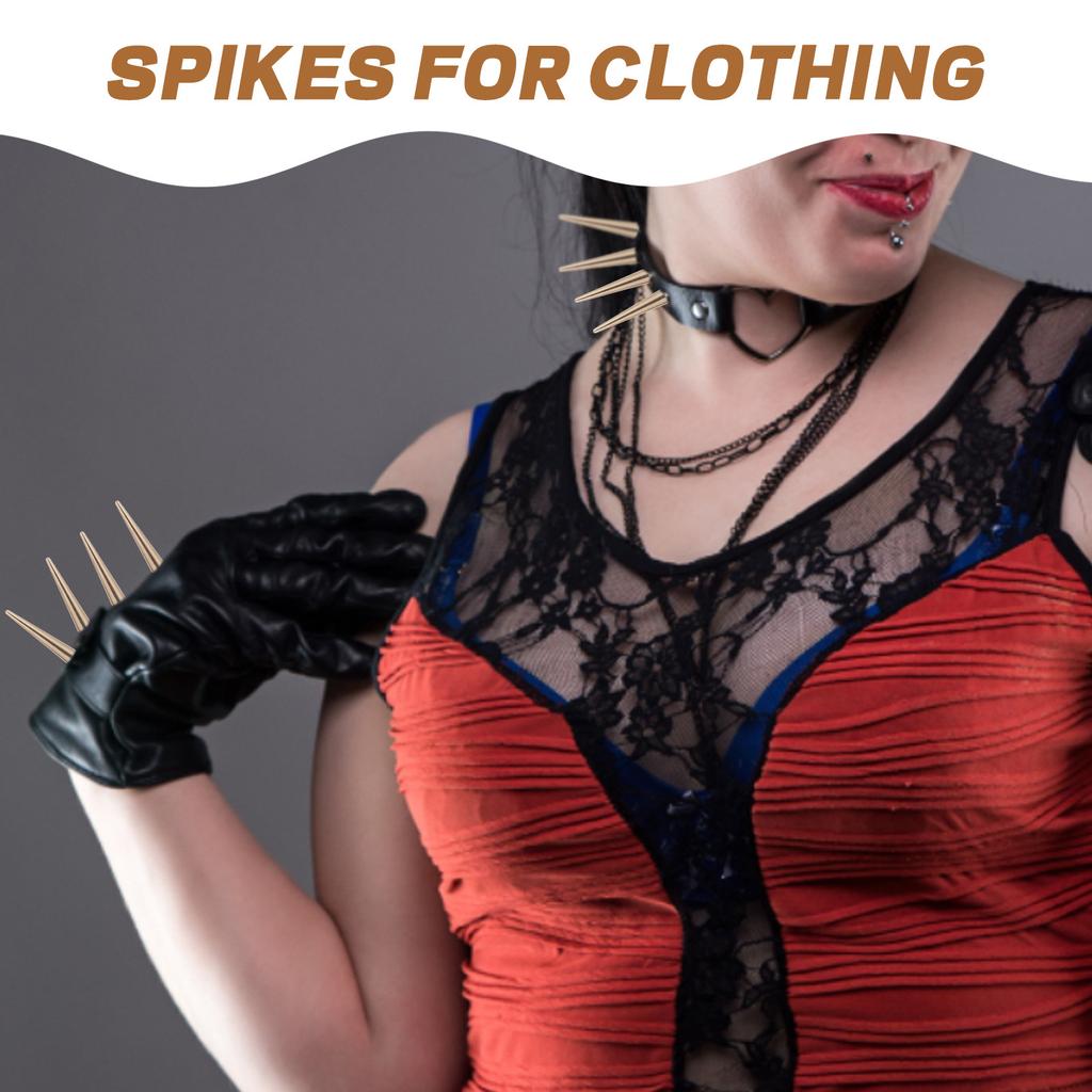 30 Stück Kegel Punk Nieten Premium Metallspikes für DIY Kleidung Handwerk Punk Stil Nieten Set Geeignet für Jacken Taschen Schuhe