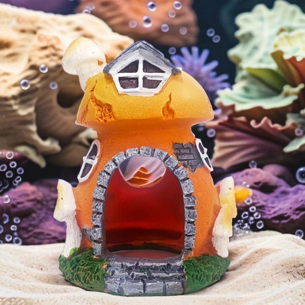 

Decorative Mushroom Conch House PVC Conch Ornaments Fish Shrimp Hiding Shelter Aquarium Style A