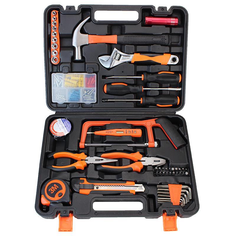 Household Hardware Tool Set: Electric & Impact Drill Combo with Toolbox for Vehicle Repair