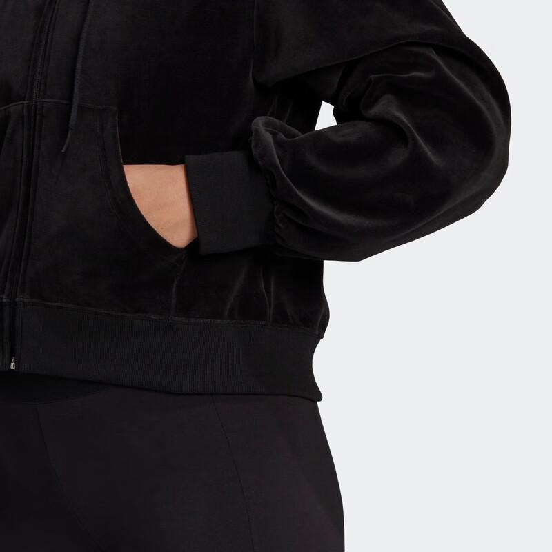adidas Women's Velour Full-Zip Hoodie Black H25101