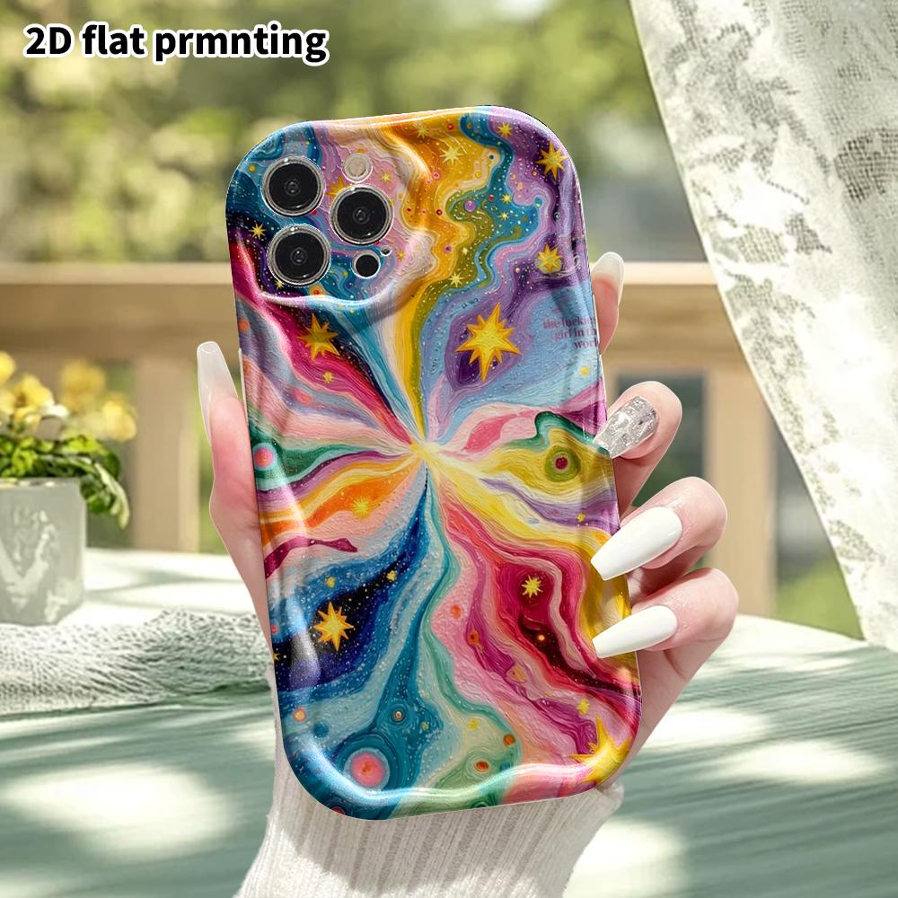Phone Case: 2D flat, suitable for iPhone 18, 17, 16, 15, 14, 13, 12 Pro protective case, phone decoration, nebula and stars, perfect holiday gift for