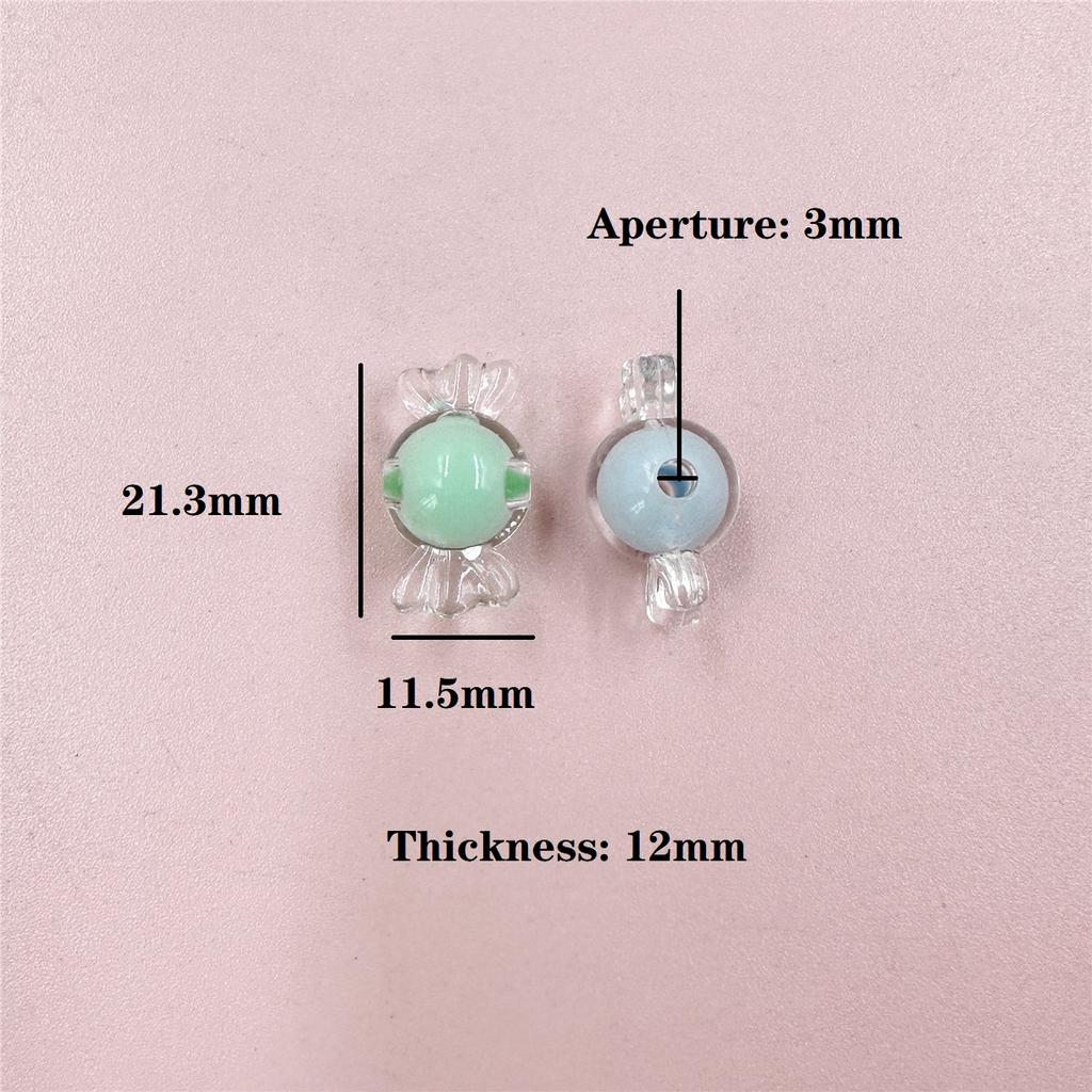 20pcs 11.5*21.3mm Acrylic Transparent Candy Loose Beads DIY Hair Rope Bracelet Jewelry Accessories