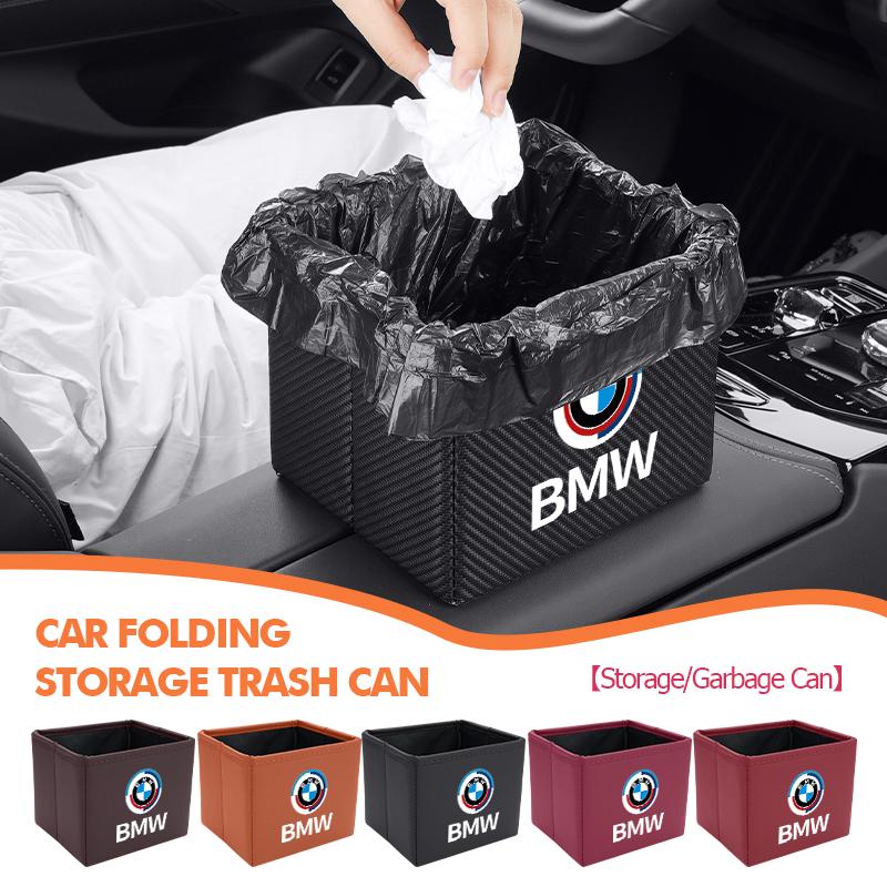 AAAOS1 Portable Car Trash Bin Garbage Can Foldable Waste Storage Basket For BMW 50th Anniversary Edition E36 E46 E53 E90 E60 E93 E87