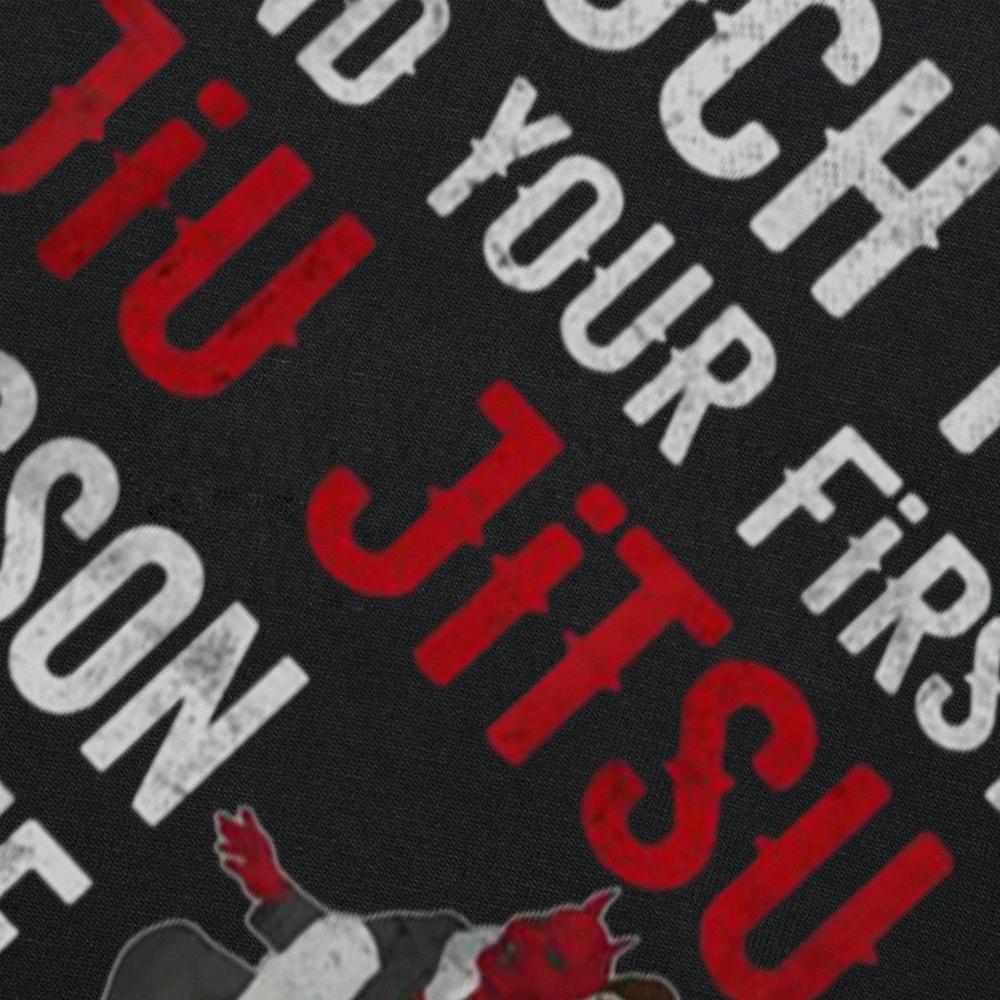 Lustiges Fass mich an und deine erste Jiu Jitsu Stunde ist kostenlos BJJ T-Shirt Grafik Baumwolle Streetwear Kurzarm Geburtstagsgeschenke T-Shirt