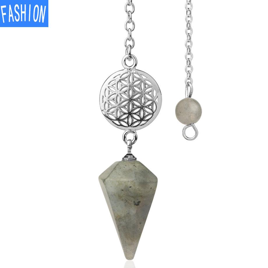 Spirit Pendulum Crystal Semi GEM PENDANT Healing Crystal Point Pendulum Witchcraft Meditation Jewelry