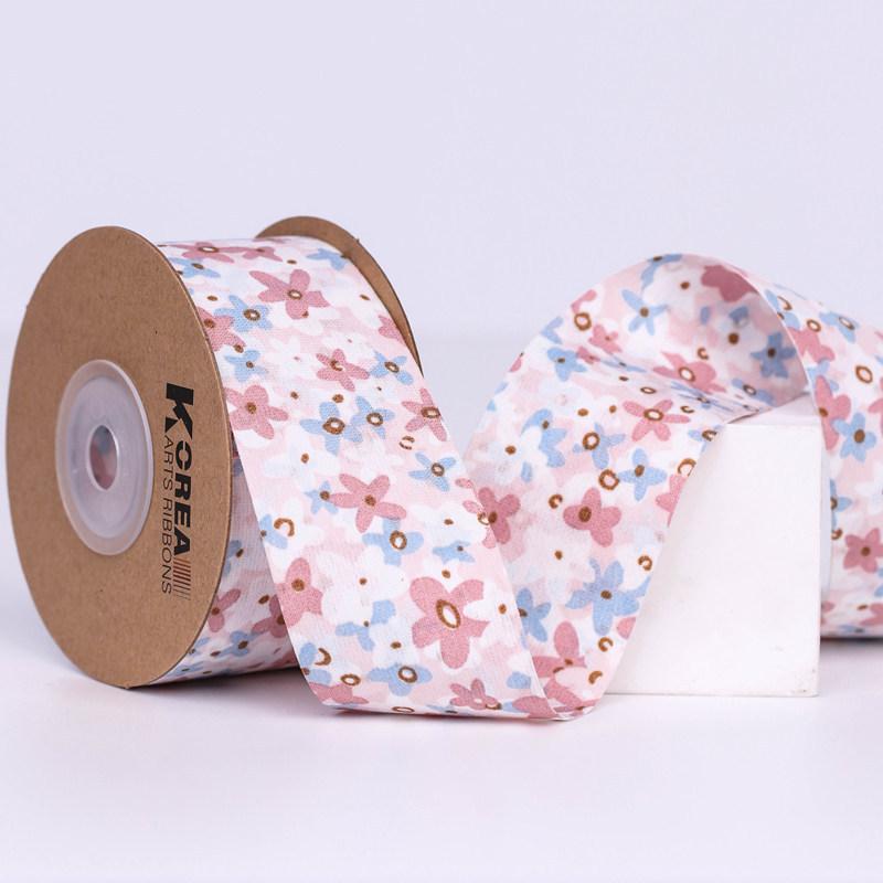 Small Flower Wavy Edge Ribbon Printed Butterfly Clip Hairpin Diy Gift Wrap Ribbon Raw Material Ribbon