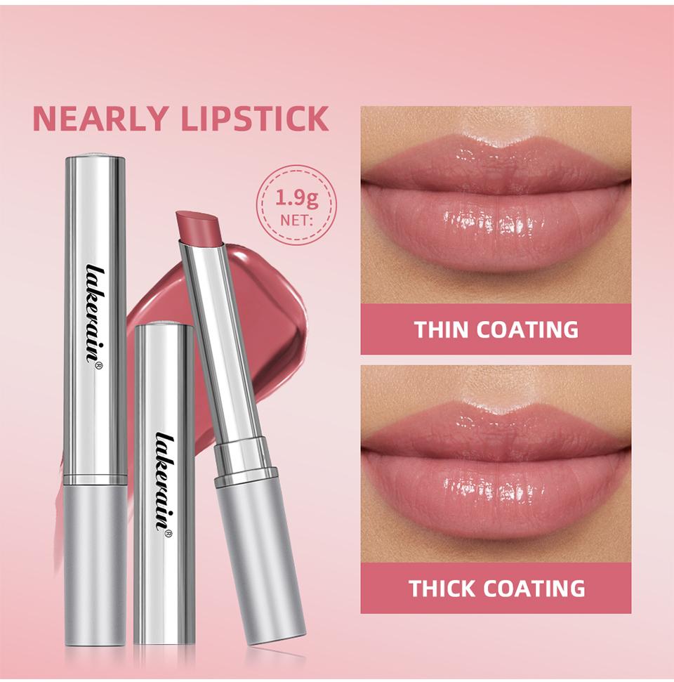 Lakerain Nearly Lipstick Lip Balm Natural Color Creamy Texture Long Lasting Moisturizing Nourishing Lip Care Gloss Cosmetic