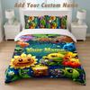 Bedding Set 1 Duvet Cover 2 Pillowcases Plants Vs. Zombies Print Soft Bed Linen Bedroom Decor