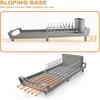 Expandable Dish Drying Rack with Cutlery Holder Rust-Resistant Dish Drainer Kitchen Drying Rack Space Saving Counter Organizer