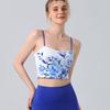 Export National Style Retro Print Sling Vest Push-up Quick-Drying Slim Fit Yoga Pilates Slim Looking Short Top Suit