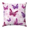 Seamless Watercolor Butterfly Digital Printing Short Plush Pillow Covers for Car Sofa Office Cushion Cover Home Goods 60x60cm
