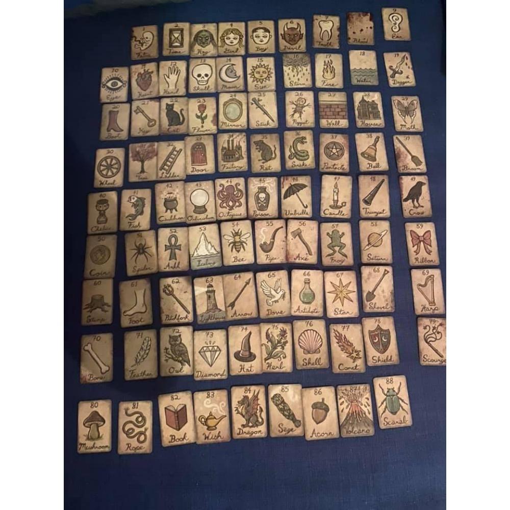 Mildred's Secret Pocket Orakel Deck 6,3*8,9cm Gedruckt auf 350GSM Doppelt geprägtem Karton 88 Stück Orakelkarten in stabiler Box
