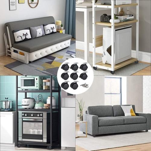 Replacement Caster Wheels with Screws, DIY Furniture Replacement Kit, Silent Series, Self-Adhesive Casters, 30kg Load Capacity (Set of 8)